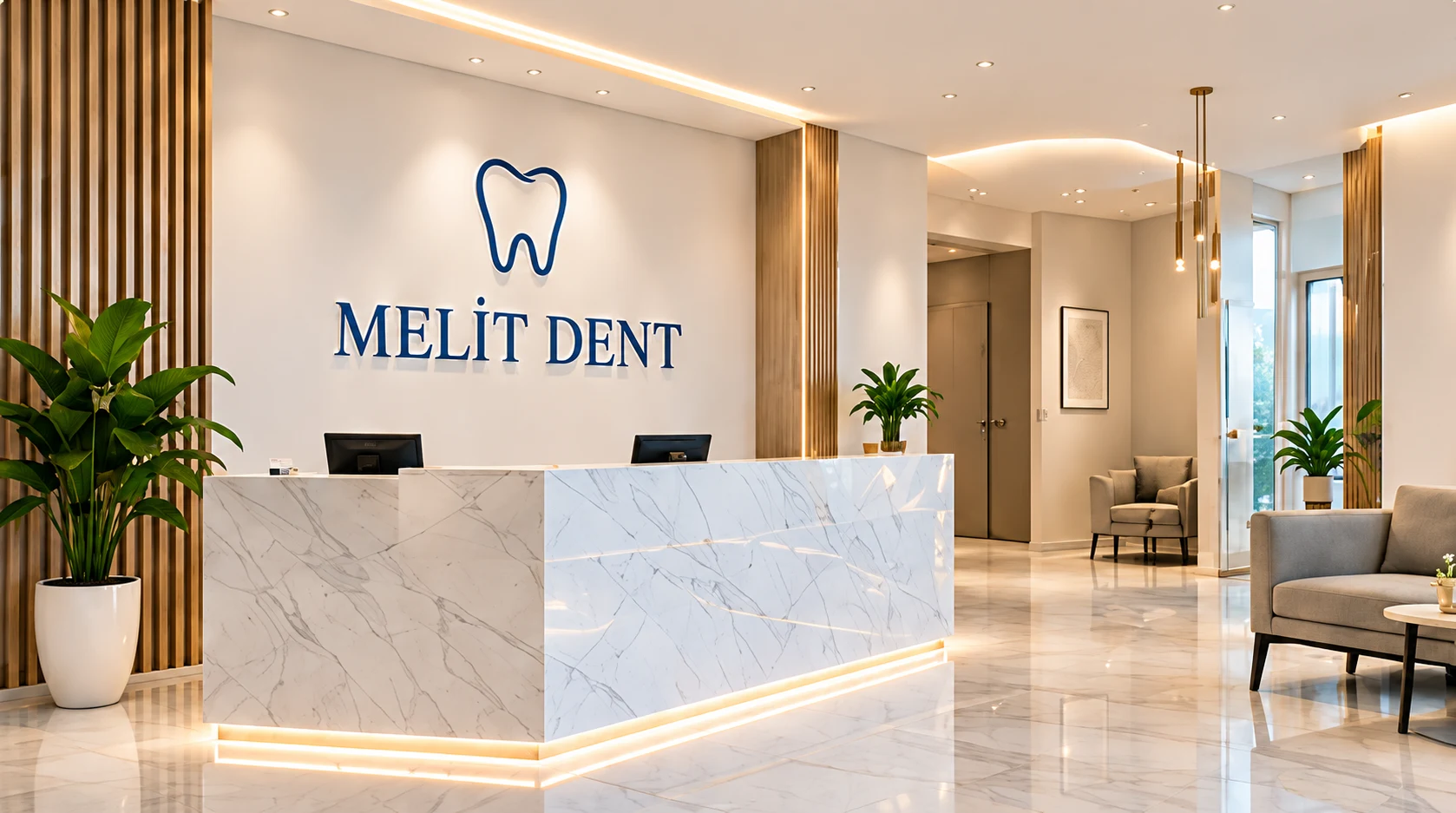Melit Dent için hazırlanmış temsili karşılama alanı
